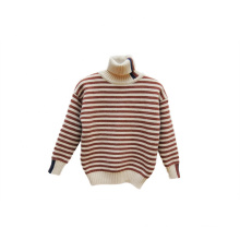 Factory Price Winter Warm Boys Thick Fuzzy Color Custom Striped Turtleneck Designs Sweater Kids Boy Sweaters